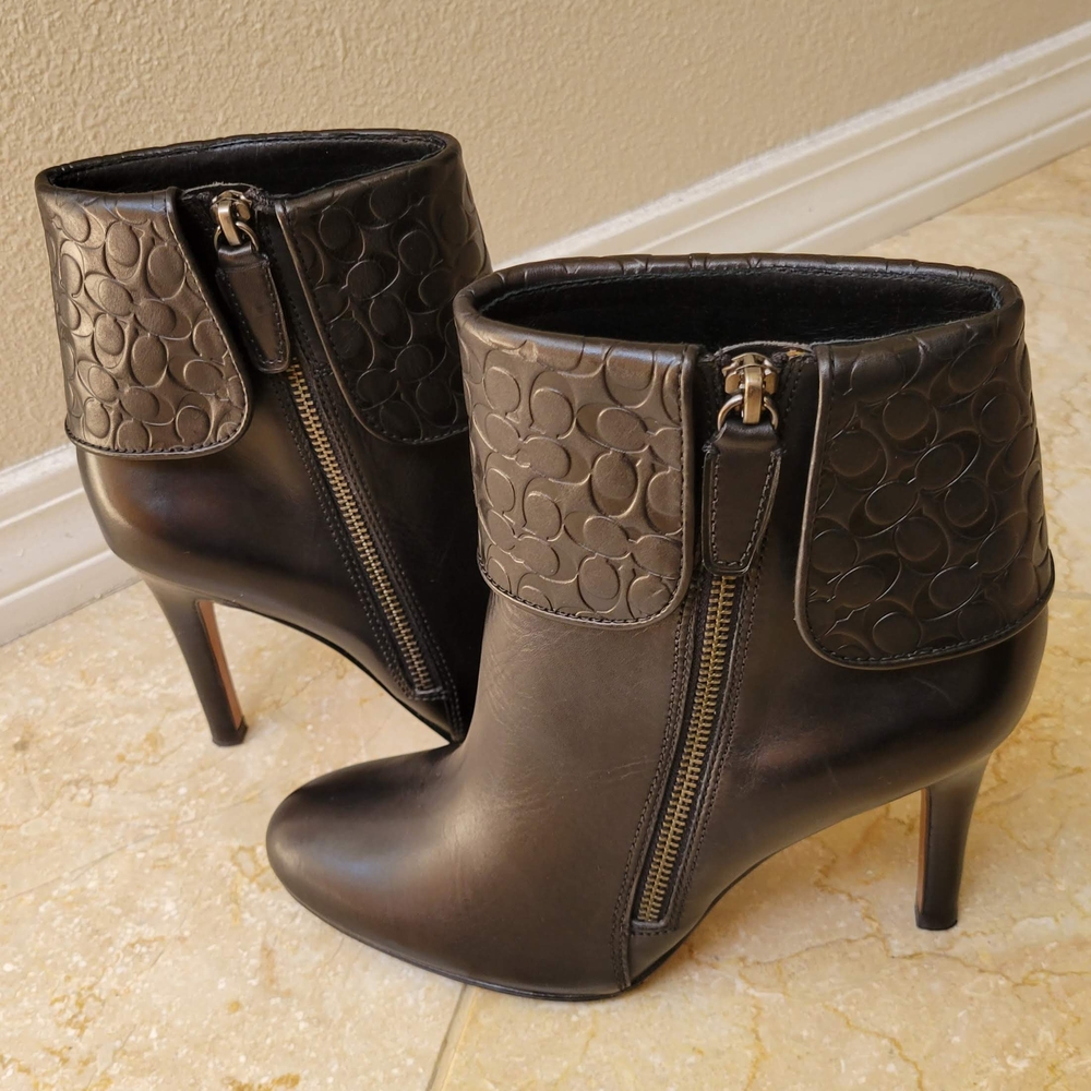 Coach Mackenna soft black leather boots